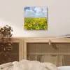 Zonnebloemen - Bloemen - Wolken - Natuur - Geel - Landschap plexiglas 5mm klein -sfeer4