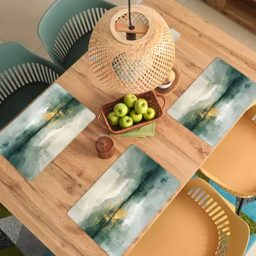 Groen - Modern - Abstract - Goud Placemat vinyl groot -zzsfeer5_Kitchenyeah-website