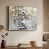 Boeddha - Bloemen - Boom - Goud - Modern Textielframe - compleet frame klein -sfeer3