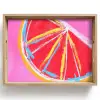 Grapefruit - Geschilderd - Roze - Strepen Dienblad Rechthoek middel -z3d_shopping