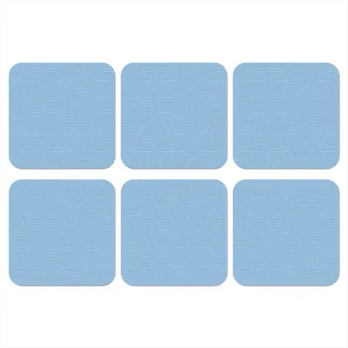 Blauw - Wit - Lijnen - Patroon onderzetter kurk middel 366 -3d