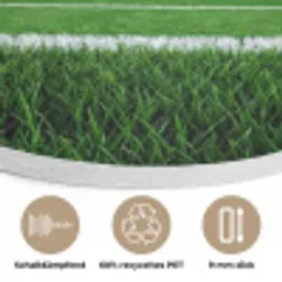 Voetbal - Stadion - Sport - Groen Akoestische PET Vilt - Rond klein -closeup_DE