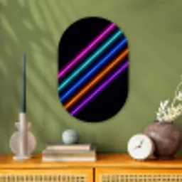 Esthetiek - Retro - Neon Wandcirkel Ovaal Forex klein -sfeer2