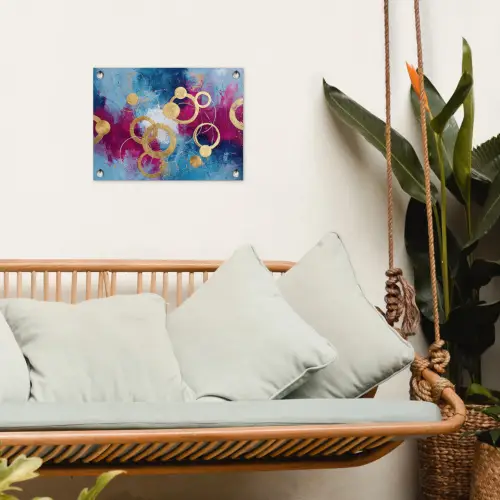 Cirkels - Goud - Abstract tuinposter los doek klein -sfeer7