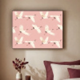 Modern - Kraanvogels - Roze Textielframe zwart klein 947 -sfeer1