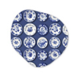 Borden - Floraal - Blauw Wandcirkel Organisch Aluminium middel 851 -3d