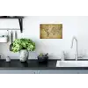Wereldkaart - Vintage - Antiek - Bruin - Papier Muursticker klein -keuken
