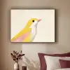 Vogel - Minimalistisch - Geel Textielframe zwart klein -sfeer1