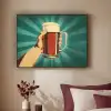 Bierglas - Schuim - Retro - Groen Textielframe zwart klein -sfeer1