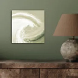 Abstract - Penseelstreken - Golven - Groen aluminium wit klein -sfeer2
