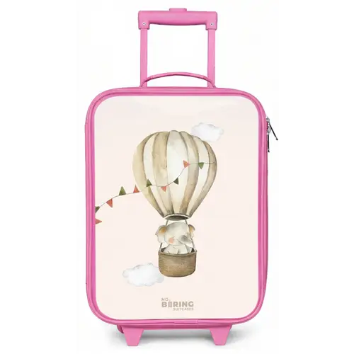 Olifant in een luchtballon Kinderkoffer - Roze klein -zz3dotto