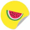 Fruit - Watermeloen - Geel Wandcirkel behangsticker klein -3d