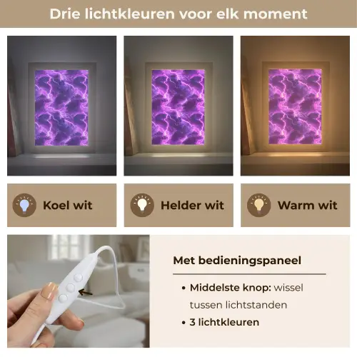 Paars - Bliksem - Wolken Light Box met kabel (Tafellamp) klein 925 -USP_lichtkleurNL
