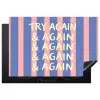 Try again - Strepen - Roze - Verticaal - Blauw Inductie beschermer vinyl 3mm klein -3d