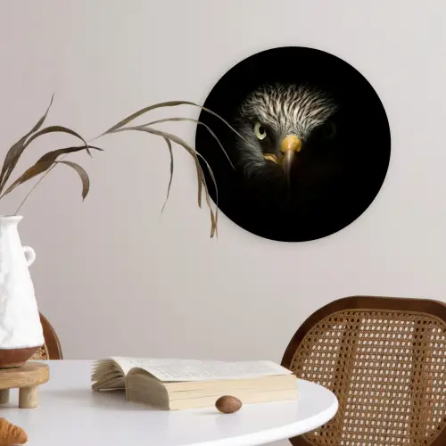 Vogel - Adelaar - Roofvogels - Oog - Snavel - Licht Wandcirkel kunststof plaat 5mm dik klein -sfeer4