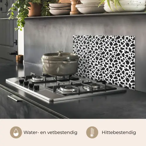 Koe - Vlekken - Patroon - Zwart keuken achterwand spatscherm klein 900 -usp_NL