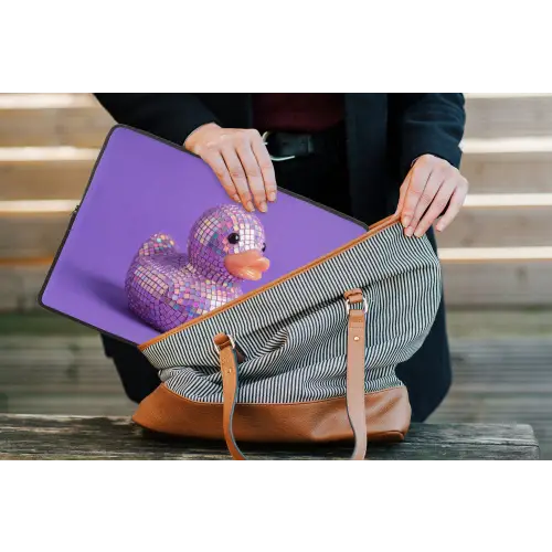Disco - Eend - Paars laptophoes neopreen klein -tas
