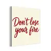 Don't lose your fire - Rood - Wit - Minimalistisch aluminium wit klein -3d