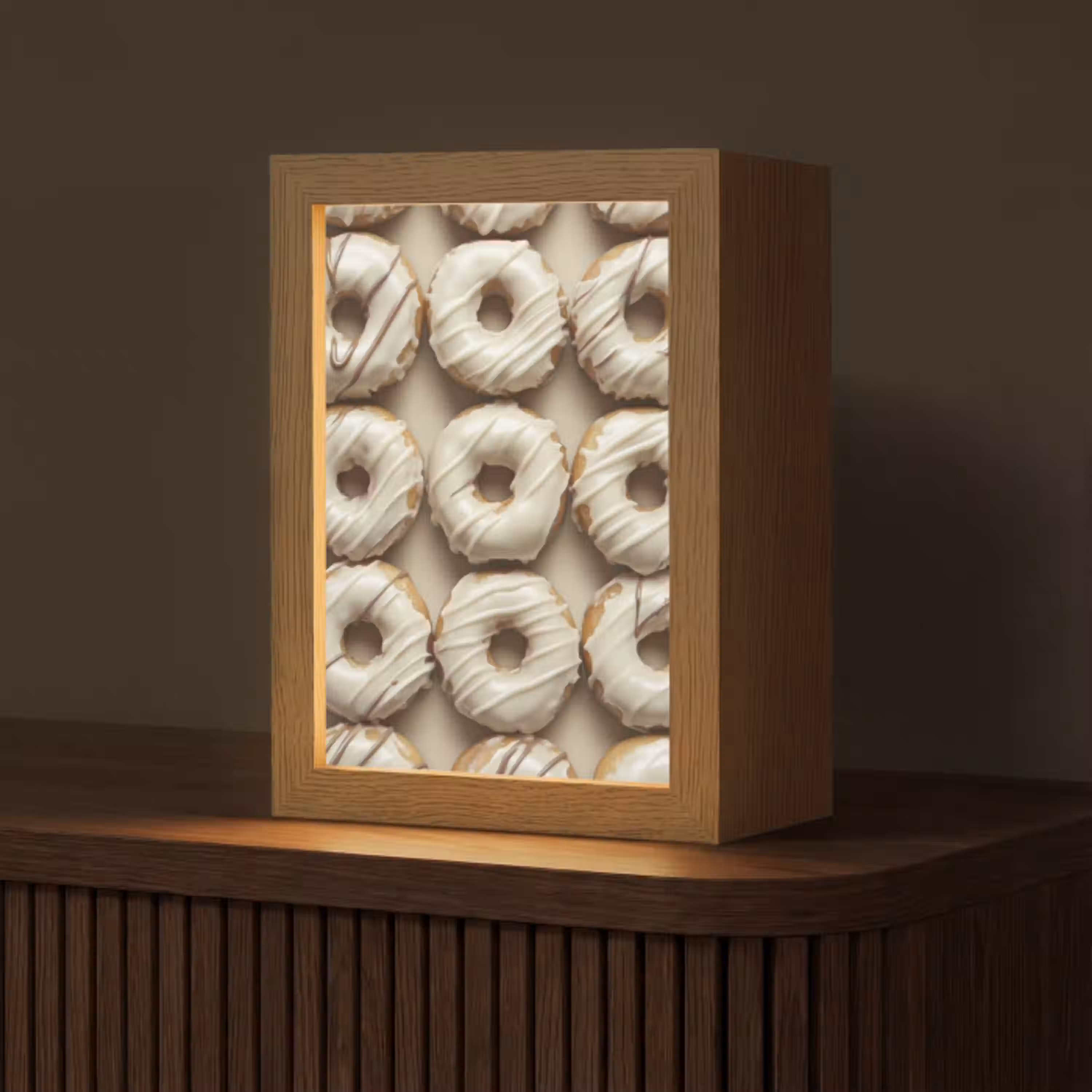 Donuts - Chocolade - Wit - Beige Light Box met kabel (Tafellamp) klein -z3d_website