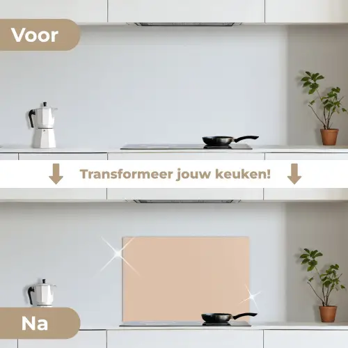 Zachte Zandgloed keuken achterwand spatscherm klein -voor_na_NL