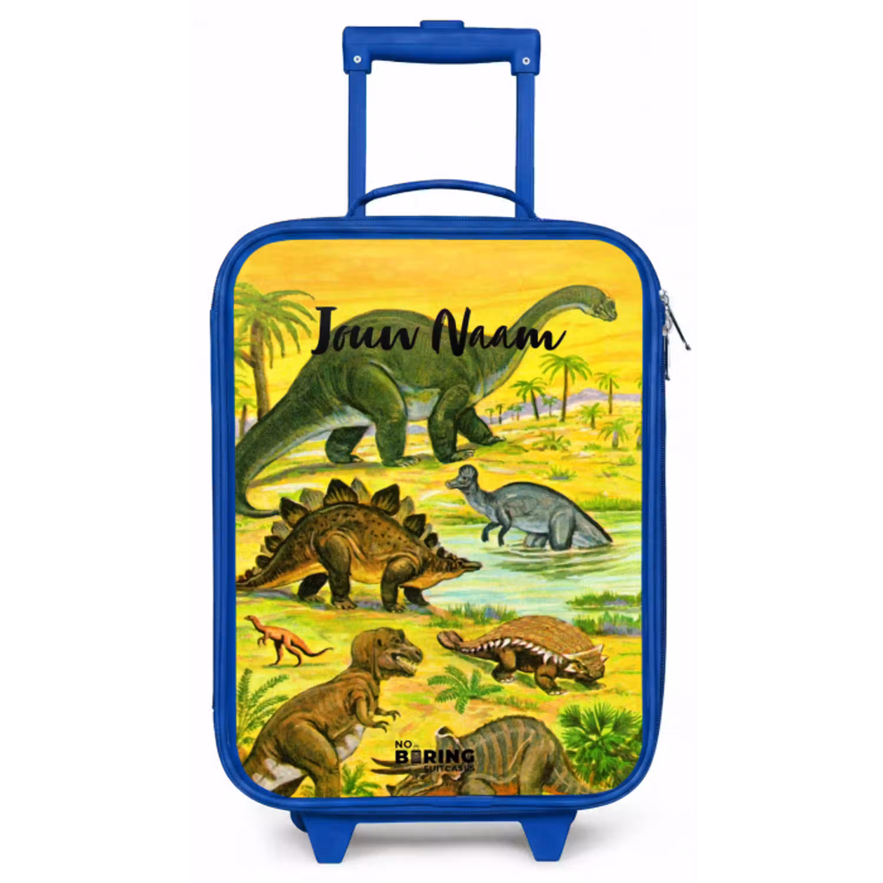 Dinosaurus in Dinosaurusland Kinderkoffer - Blauw klein -zz3dotto