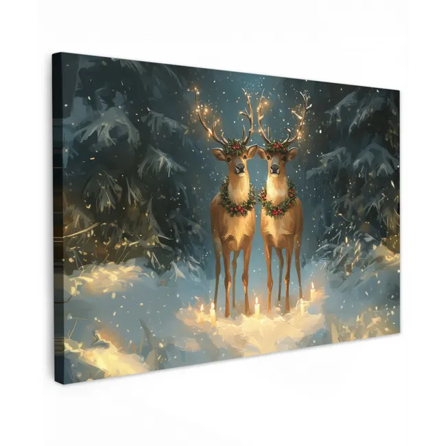 Dennensprookje - Rendier - Nacht canvas 2cm klein -z3d