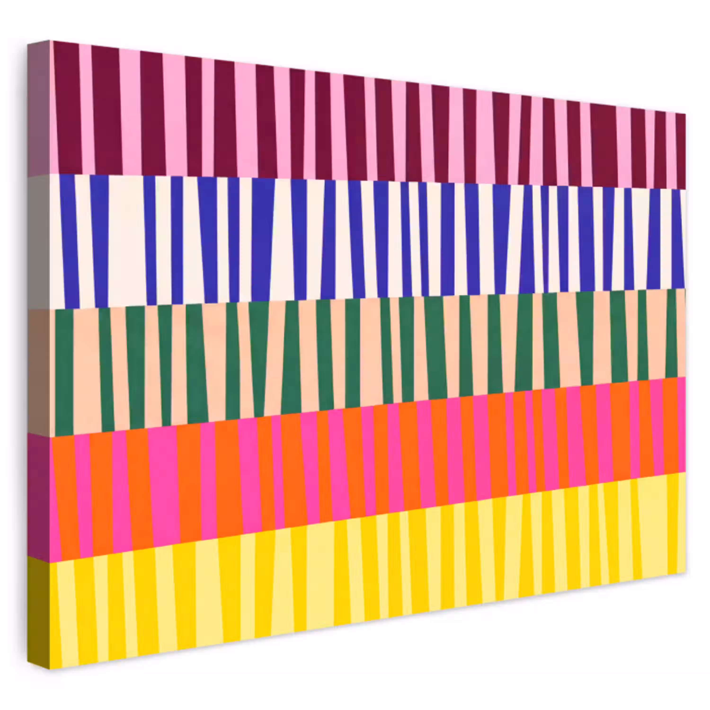 Patroon - Strepen - Abstract - Modern - Kleurrijk Tuinposter op houten frame 2 cm dik klein -3d