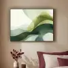 Golven - Abstract - Lichtgroen - Sierlijk Textielframe zwart klein -sfeer1
