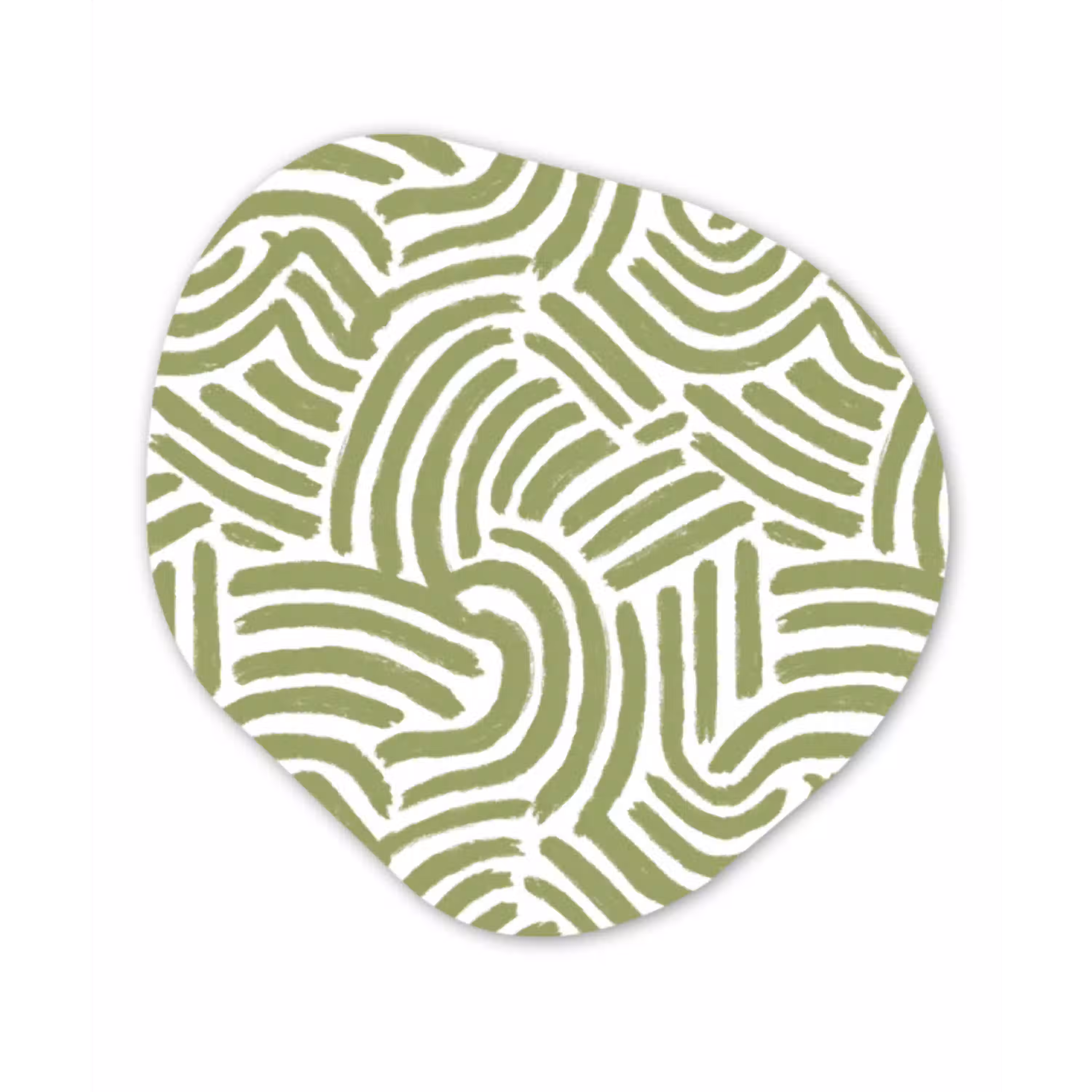 Saliegroen - Abstract - Bogen - Handgetekend - Patroon Wandcirkel Organisch Forex 3mm klein 629 -3d