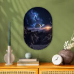 Fantasy - Kosmos - Landschap Wandcirkel Ovaal Forex klein -sfeer2