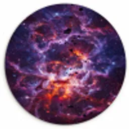 Space - Stars - Abstract - Colorful Wandcirkel kunststof plaat 5mm dik klein -3d