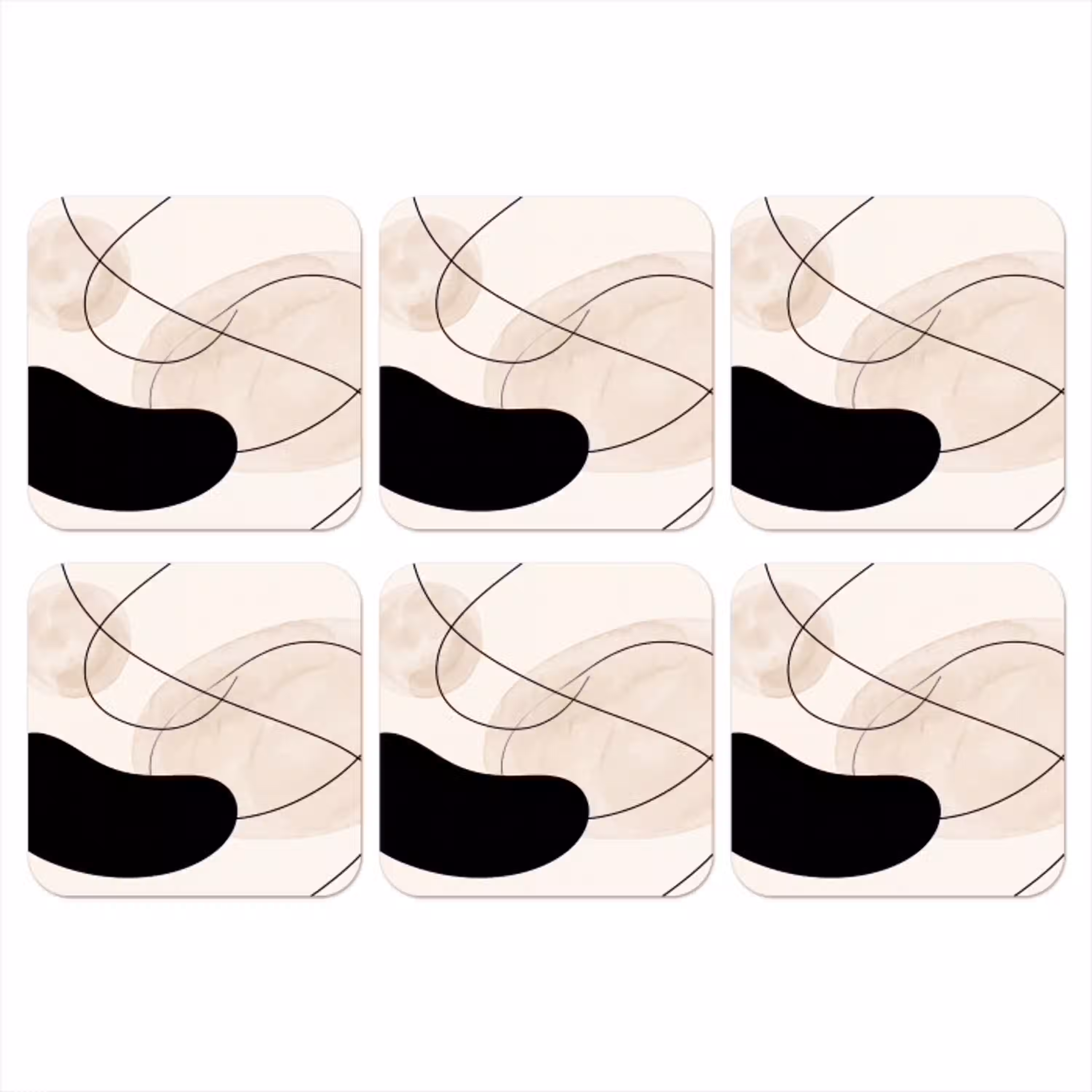 Abstract - Vormen - Kunst onderzetter kurk middel -3d