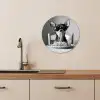 Chihuahua - Hond - Zonnebril - Humoristisch - Zwart - Wit - Spaghetti KitchenYeah - Keuken - Wandcirkel Forex klein -sfeer3