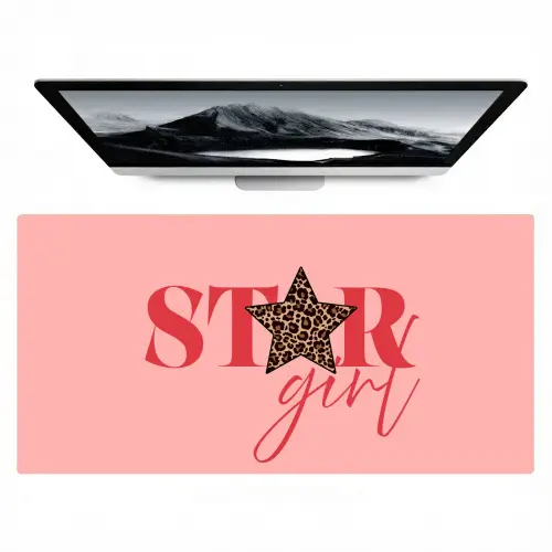 Star girl - Roze - Panter - Ster Muismat XXL klein -zzz3d