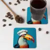 Toekan - Papegaai - Vogel - Koksmuts onderzetter kurk middel -sfeer2