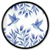Modern - Vogels - Delfts - Blauw Fotolijst rond zonder passe partout klein -3d
