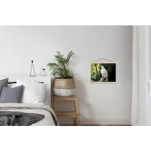Arend - Hout - Wit - Planten textielposter latten blank klein -woonkamer