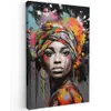Vrouw - Hoofddoek - Graffiti - Zwart canvas 2cm klein -z3d