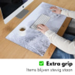 Rivier - Sneeuw - Bos - Winter - Schilderachtig Muismat XXL klein -sfeer3