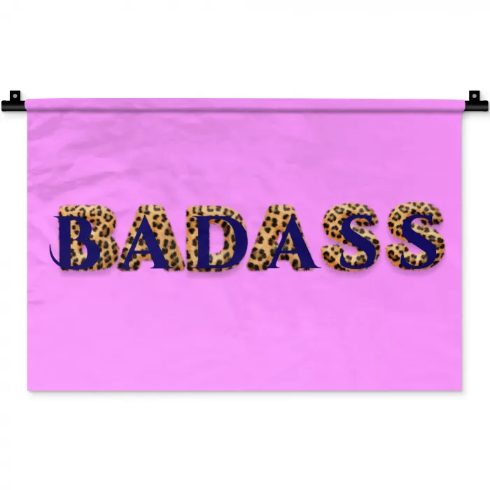 Felroze - Badass - Panterprint - Schaduw Wandkleed katoen klein -zz3d