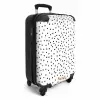 Zwarte stippenregen over een wit oppervlak NBS - Handbagage koffer - Kinderen Unisex middel -productfoto_3d
