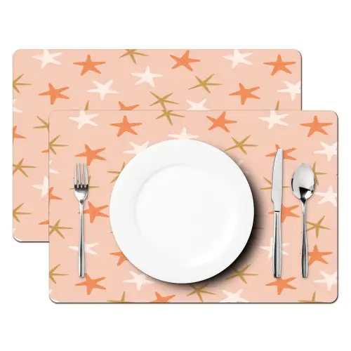 Zee - Dieren - Roze - Zeesterren Placemat vinyl groot 368 -zzsfeer2_Kitchenyeah-website