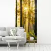 Bos - Zon - Bomen - gras - Landschap fotobehang vinyl groot -woonkamer