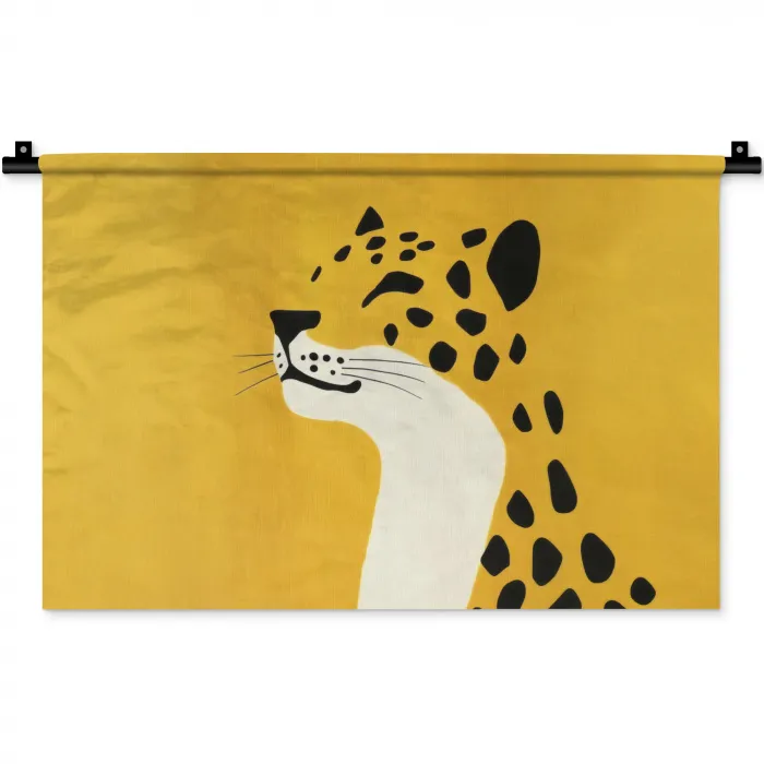 Cheetah - Illustratie - Geel Wandkleed katoen klein -zz3d
