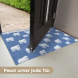IJsbeer - Patroon - Blauw Deurmat klein 898 -USP_DE