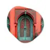 Lantaarn - Deur - Turquoise Wandcirkel Organisch Plexiglas middel -3d