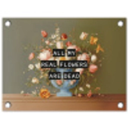 Bloem - Quote - Vintage - Art tuinposter los doek klein -3d