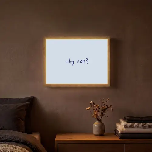 Why not - Blauw - Donker blauw - Quote Light Box met batterij (Wandlamp) middel -sfeer4
