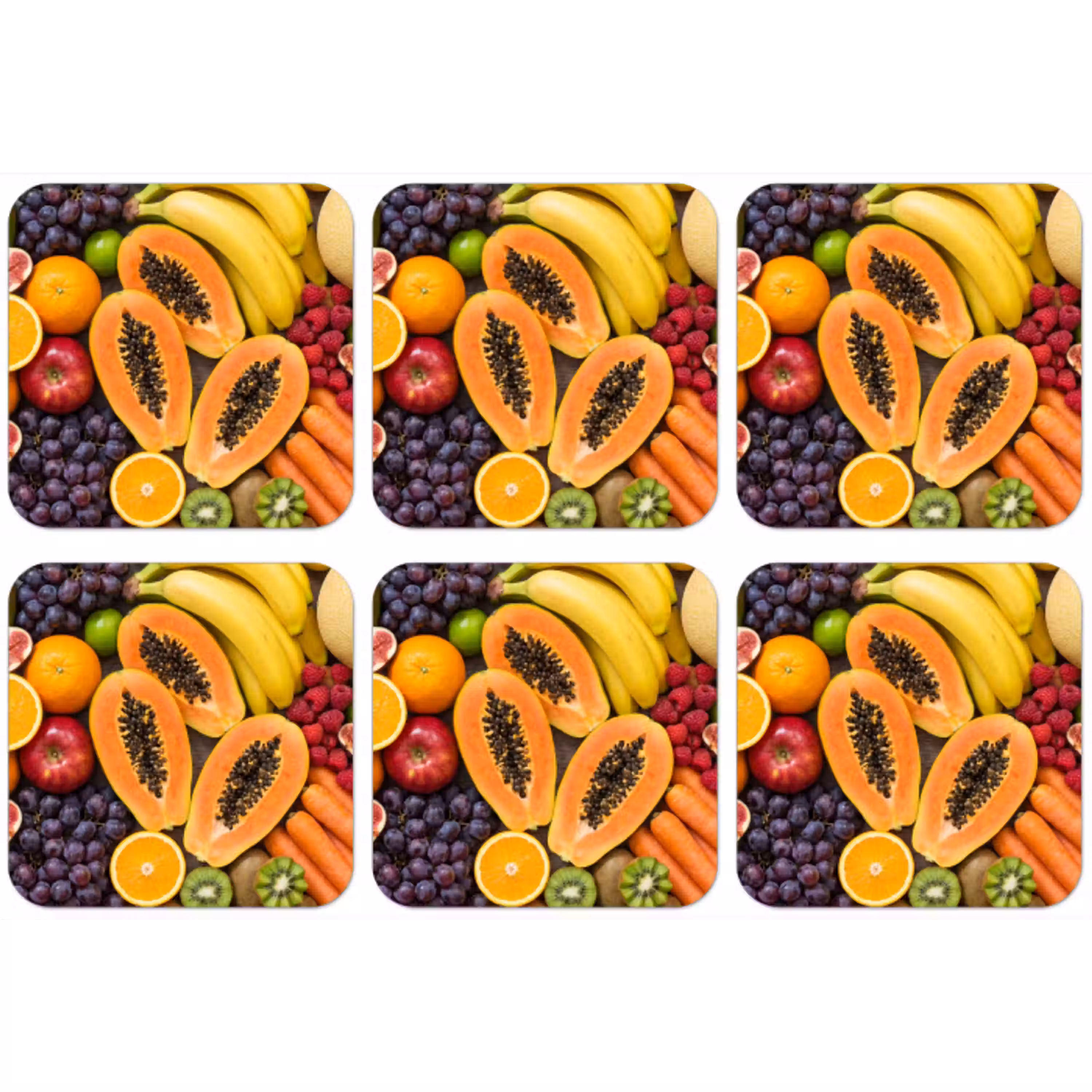 Eten - Fruit - Groenten - Vers - Kleurrijk onderzetter kurk middel -zkaufland3dotto