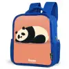 Panda - Slapen - Oranje Kinderrugzak - Blauw middel -schuin